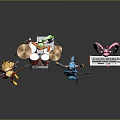 Colorful Cartoon Characters Performing In Band With Various Musical Instruments