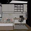 Tatami Bedroom Interior Design With Modern Minimalist Style Wooden Bed Desk And Large Window