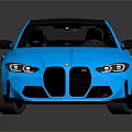 Blue Sports Car With Black Roof Sporty Design Sleek Body Red Brake Calipers Reflective Surface