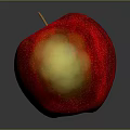 Juicy Fresh Red Apple with Water Droplets Red and Yellow Color on Gray Background