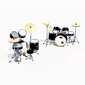 Professional Musical Instrument Drum Set With Drums Cymbals And Percussion Components 3d model