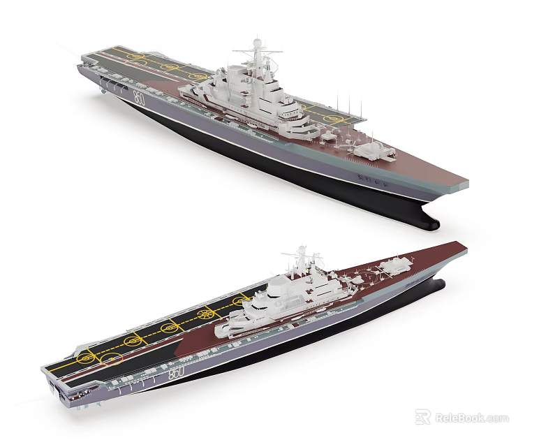 Two Detailed Military Aircraft Carrier Warship Models With Structure Design 3d model 