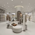 Modern Clothing Store Interior With Display Racks And Hanging Clothes