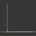 Metallic Wire Art Sculpture Featuring Curved And Straight Lines On Dark Shiny Background