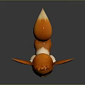 Cute Orange Flareon 3D Cartoon Game Character With Big Ears And Fluffy White Chest