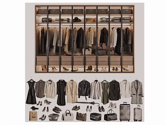Walk-in wardrobe 3d model