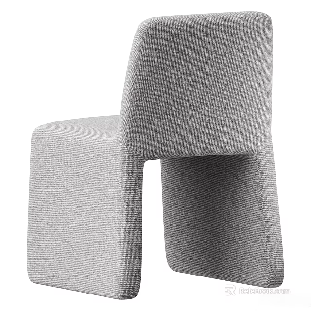 Modern Grey Fabric Single Seater Sofa With Minimalist Design And Clean Lines 3d model 
