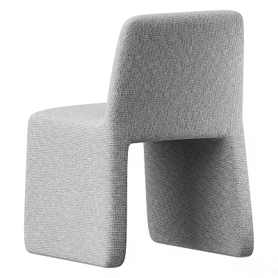 Modern Grey Fabric Single Seater Sofa With Minimalist Design And Clean Lines 3d model