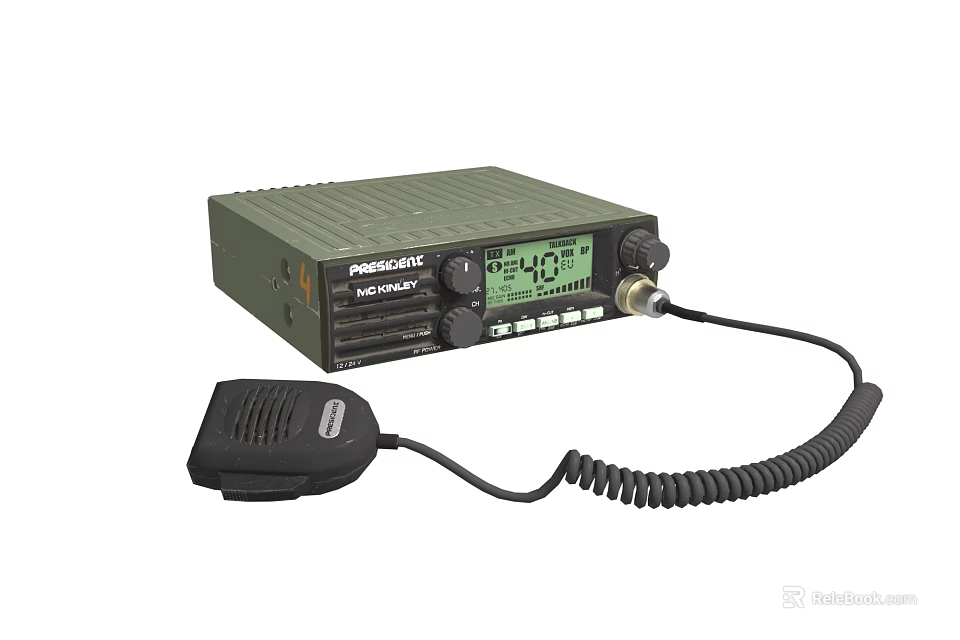 Phoenix Vehicle Radio Industrial Equipment With Display Screen Knobs And Handheld Microphone 3d model