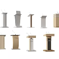 Variety of Modern Podiums in Different Materials and Designs for Speeches