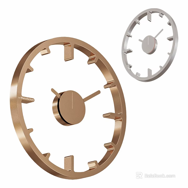 Modern Gold And Silver Wall Clocks With Minimalist Design For Home Decor 3d model 