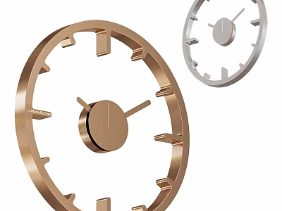 Modern Gold And Silver Wall Clocks With Minimalist Design For Home Decor 3d model