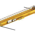 Yellow Industrial Equipment Featuring DEMAG Rollers Railings And Ladder Structure