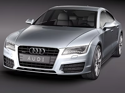 Stylish Silver Audi Coupe With Modern Sleek Body And Front Design Features 3d model
