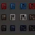 Electronic Appliances Various Colored Landline Telephones With Classic Designs On