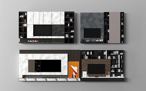 TV background wall 3d model