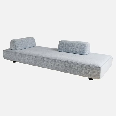 Gray Upholstered Chaise Lounge With Modern Design And Comfortable Cushions 3d model