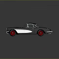 Vintage Black Classic Car With Sleek Design And Red Rims
