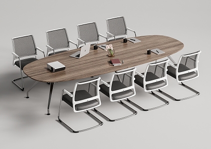 Modern Meeting Table and Chair Office Desk and Chair 3d model