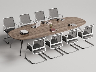 Modern Meeting Table and Chair Office Desk and Chair 3d model