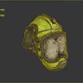 Yellow Protective Helmet With Face Shield For Industrial Work Use And Black Accents