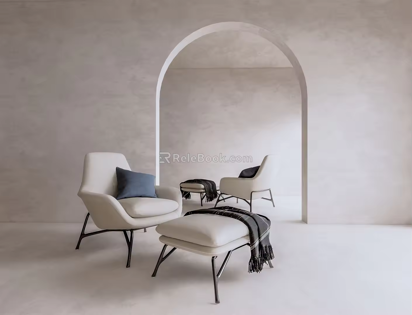 Modern single sofa single chair 3d model