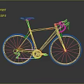 Modern Road Bicycle With Black Frame Red Handlebar And Carbon Fiber Design
