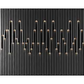 Modern Wooden Background Wall Design With Vertical Slats And Built-in Lights