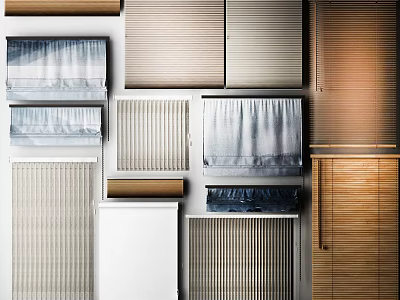 Modern venetian blinds Zen curtains Roller blinds Gauze blinds 3d model