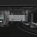 Modern Front Desk Reception Area With Stylish Counter Lighting And Decorative Greenery Design