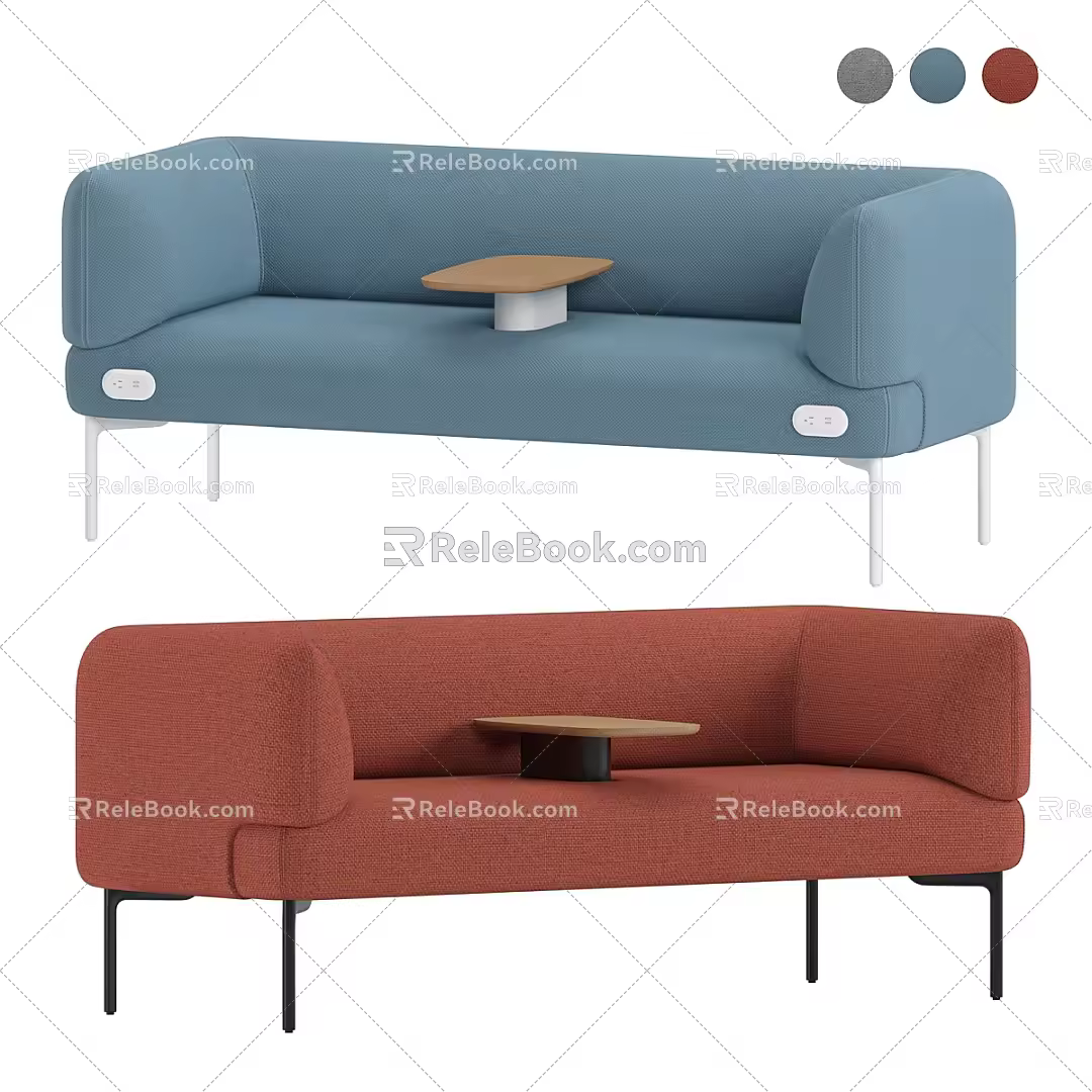 modern double sofa fabric double sofa 3d model