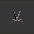Pink Mantis With Transparent Wings And Slender Legs On Dark Background