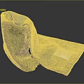 Blue Folded Scarf with Brand Label and Soft Quality Fabric Texture