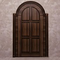 Modern swing door wooden door bedroom door 3d model