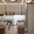 Modern Beauty Hair Salon Interior With Stylish Chairs And Soft Lighting Fixtures