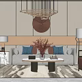 New Chinese Sofa Coffee Table Combination 3d model
