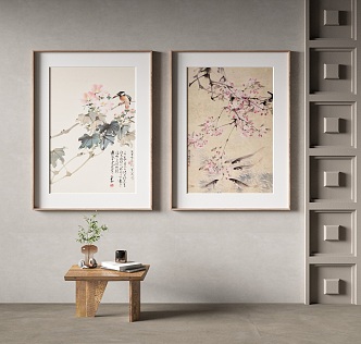 New Chinese Plant Painting Decorative Painting 3d model