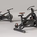 Modern Stationary Exercise Bikes With Brown Wooden Seats And Black Metal Frames
