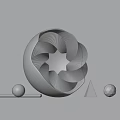 Modern Decorative Ornament Set With Spiral Sphere And Geometric Shapes In Gray And Brown Tones