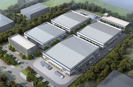 Aerial view of the plant 3d model