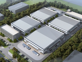 Aerial view of the plant 3d model