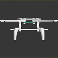 Silver Quadcopter Drone With Modern Metal Frame And Landing Gear Structure