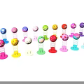 Colorful Small Figurines Art Installation With Vibrant Hues Arranged On Black Background