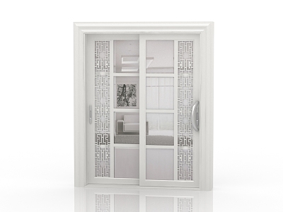 Jianou solid wood door interior door 3d model