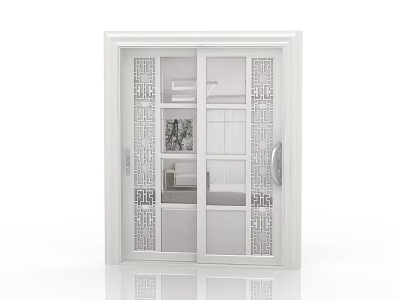 Jianou solid wood door interior door 3d model