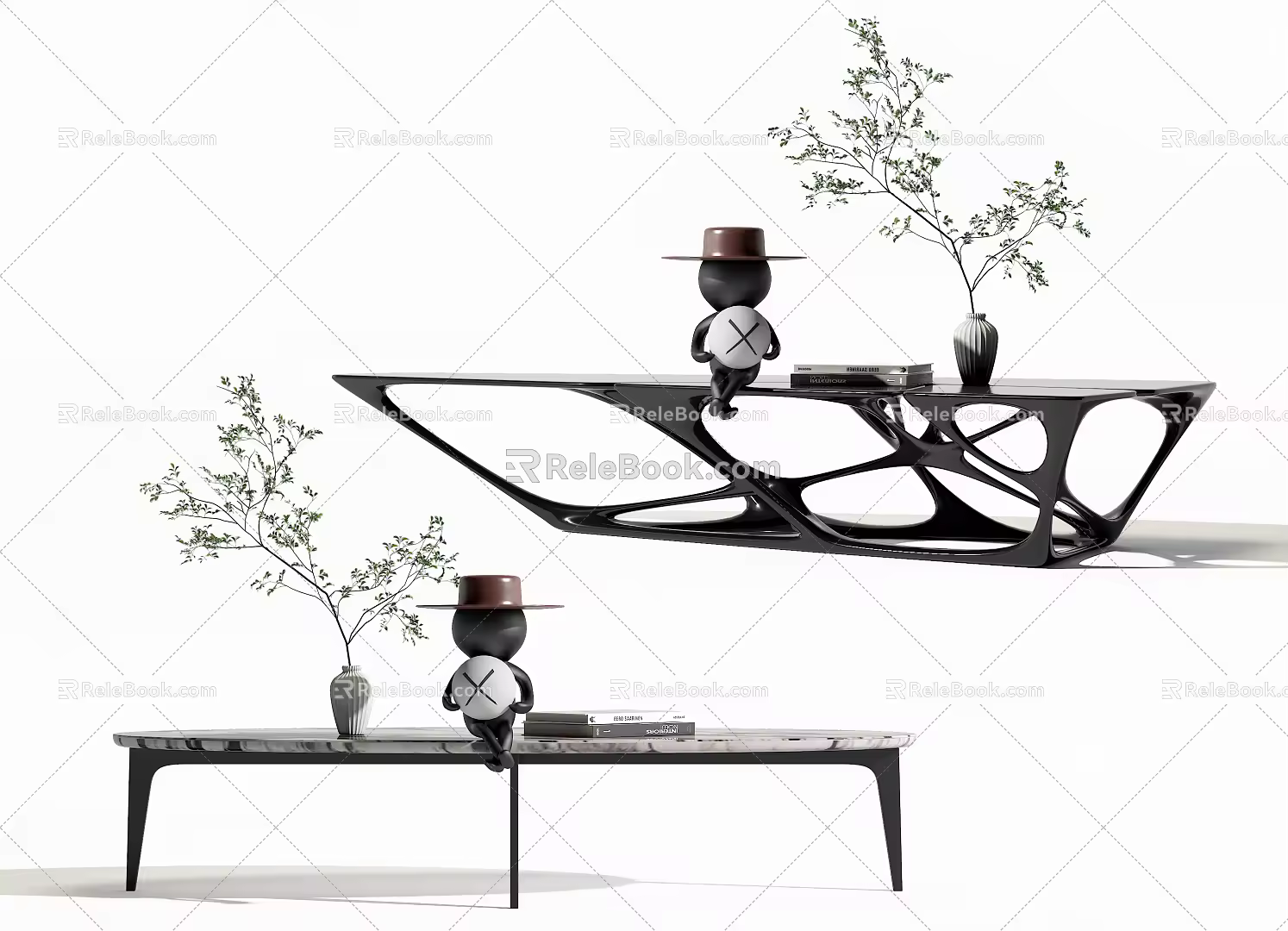 Modern coffee table coffee table combination 3d model