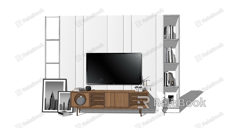 Modern TV Cabinet Furniture Combination TV Background model