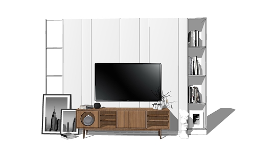 Modern TV Cabinet Furniture Combination TV Background 3d model