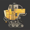 Small Yellow Tracked Construction Machine With Cab Ladder And Detailed 3D Model Design 3d model