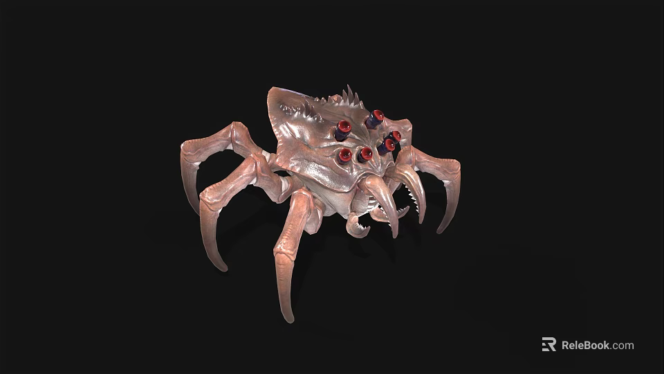 Transparent Spider Like Creature With Red Eyes Multiple Legs And Sci Fi Design 3d model 